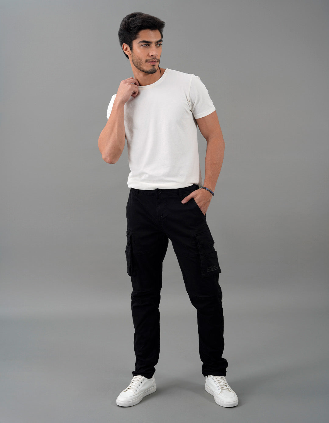 Black Regular Fit Cargo Pant